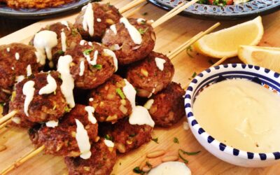 Lamb kofta kebabs with tahina sauce