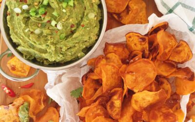 Guacamole with Sweet Potato Chips