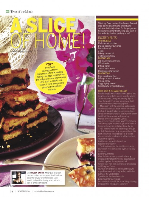 Bakewell Slice in Women’s Health & Fitness November 2014