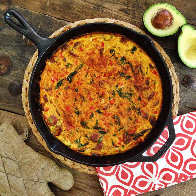 Sweet potato and chorizo frittata