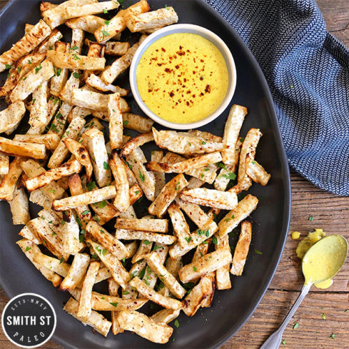 CELERIAC FRIES WITH CURRY LIME AIOLI